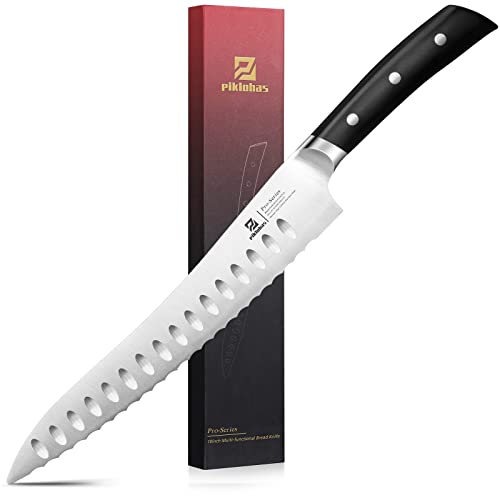 Resharpenable Bread Knife, 10-inch Multifunction Serrated Knife, German