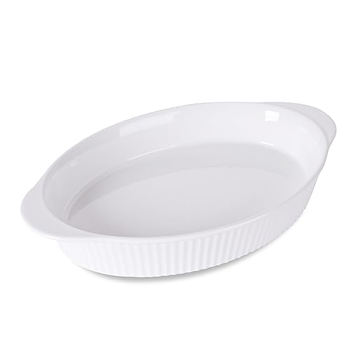 9x13 Large Oval Au Gratin Pan, White