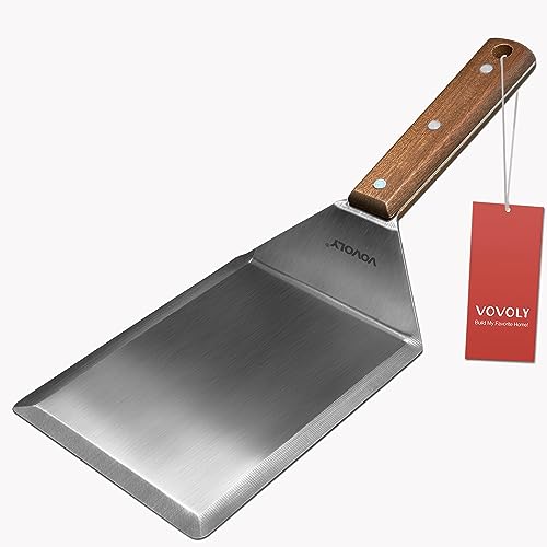 Extra Wide Spatula, & Beveled Edges for Skillets, Griddles & Grills, Pancake Flipper Turner, Smash Burgers Turner, 6 x 5 in.