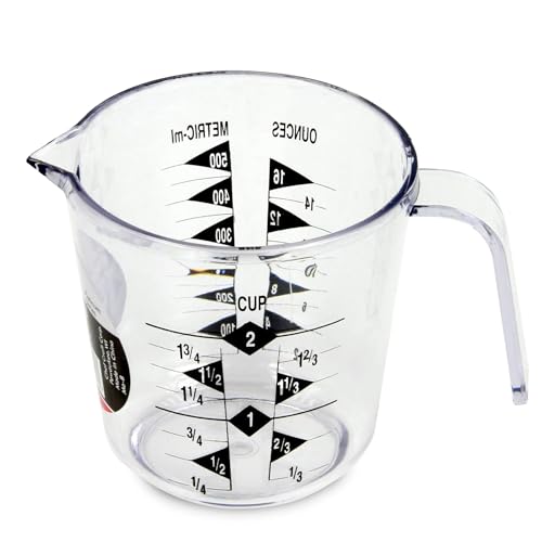 Plastic Measuring Cup, 2 Cup, Clear