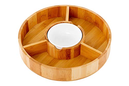 Chip and Dip Serving Bowl &ndash; Wooden
