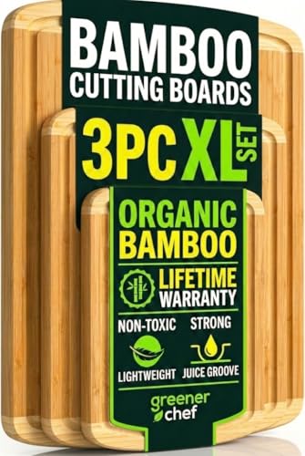 Organic Bamboo Cutting Board Set of 3