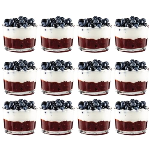 Small Glass Bowls, 7 Ounce Glass Dessert Cups, Set of 12