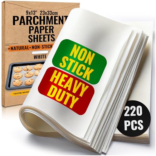 220 Pcs 9x13 Inch Parchment Paper Sheets
