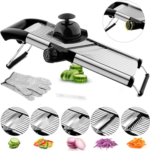 Adjustable Mandoline Slicer for Kitchen, Stainless Steel