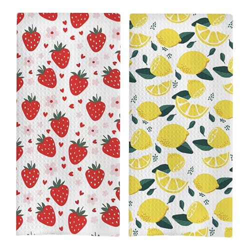 Strawberry Lemon Dish Towels&nbsp;