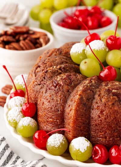 Bacardi Rum Cake decorated.