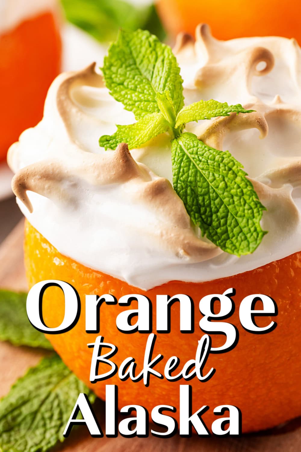 Orange Baked Alaska Recipe Pin.